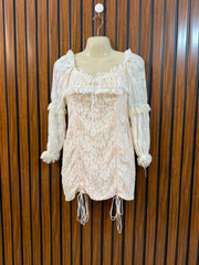 Chest 18  Lenght 23  Fabric net Women's Modern Mini Dress