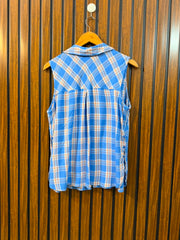 Chest 20  Length 23.5  Fabric Linen Women's Designer Sleeveless Top