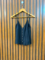 Chest 18  Length 21  Fabric Linen Women's Chic Sleeveless Top