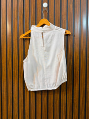 Chest 18  Length 17  Fabric Cotton Silk Women's Western Sleeveless Top