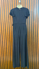 Chest 20  Length 56  Fabric Silk Jersey Western Black Jumpsuit