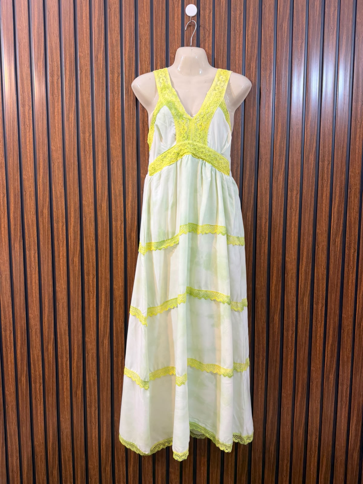 Chest 19  Length 54  Fabric Linen Western Maxi Dress for Women