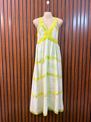Chest 19  Length 54  Fabric Linen Western Maxi Dress for Women