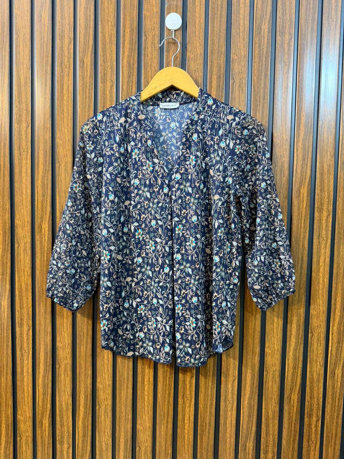 Chest 19  Length 23  Sleeve Fabric Chiffon  Other Fabric Silk Jersey Western Branded Women's Full Sleeve Top