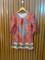 Chest 17  Length28  Fabric Chiffon Women's Full Sleeve Top
