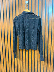 Chest 19  Length 20  Fabric Net Modern Women's Full Sleeve Top