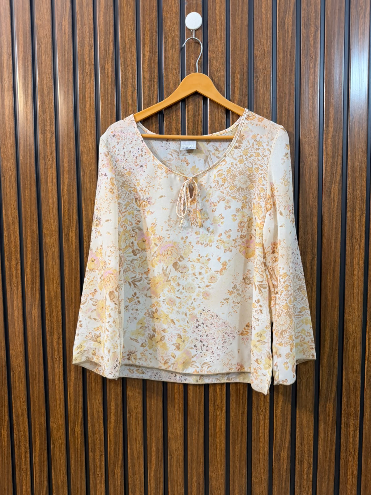 Chest 17  Length 24  Fabric Chiffon Women's Everyday Full Sleeve Top