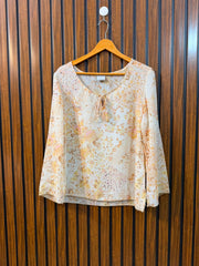 Chest 17  Length 24  Fabric Chiffon Women's Everyday Full Sleeve Top