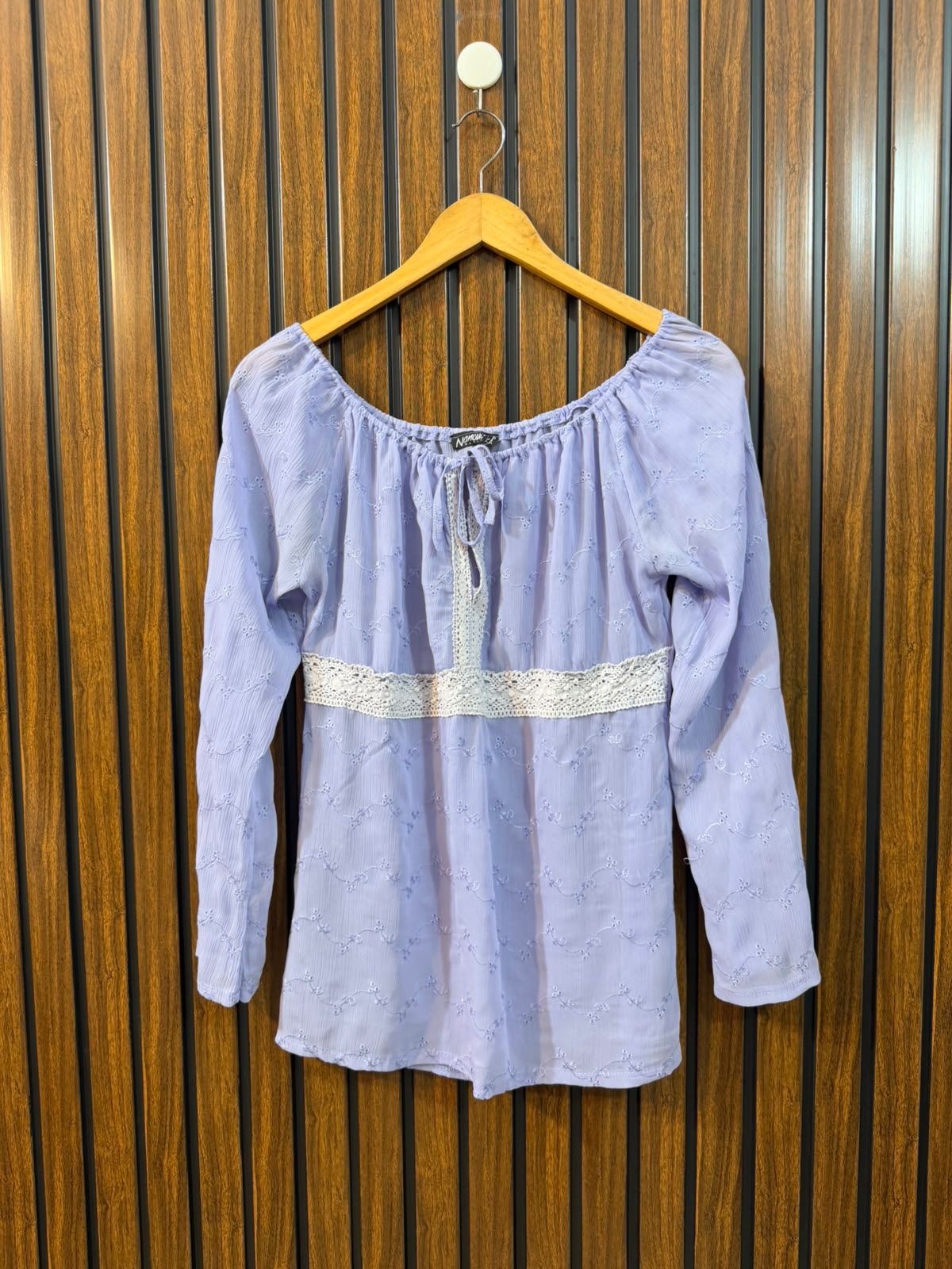 Chest 18  Length 22  Fabric Chiffon Women's Fashion Full Sleeve Top