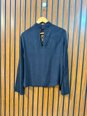Chest 16  Length 21.5  Fabric Silk Women's Long Sleeve Top Collection