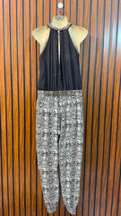 Chest 18  Length 57  Fabric Chiffon & Linen Women's Wardrobe Long Jumpsuit
