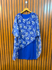 Chest 21  Length 37  Fabric Silk Women's Fashion Long Top