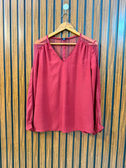 Chest 19  Lenght 25  Fabric Chiffon Western Wear Women's Full Sleeve Top