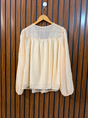 Chest 20  Lenght 24  Fabric Chiffon Branded Western Full Sleeve Top for Women