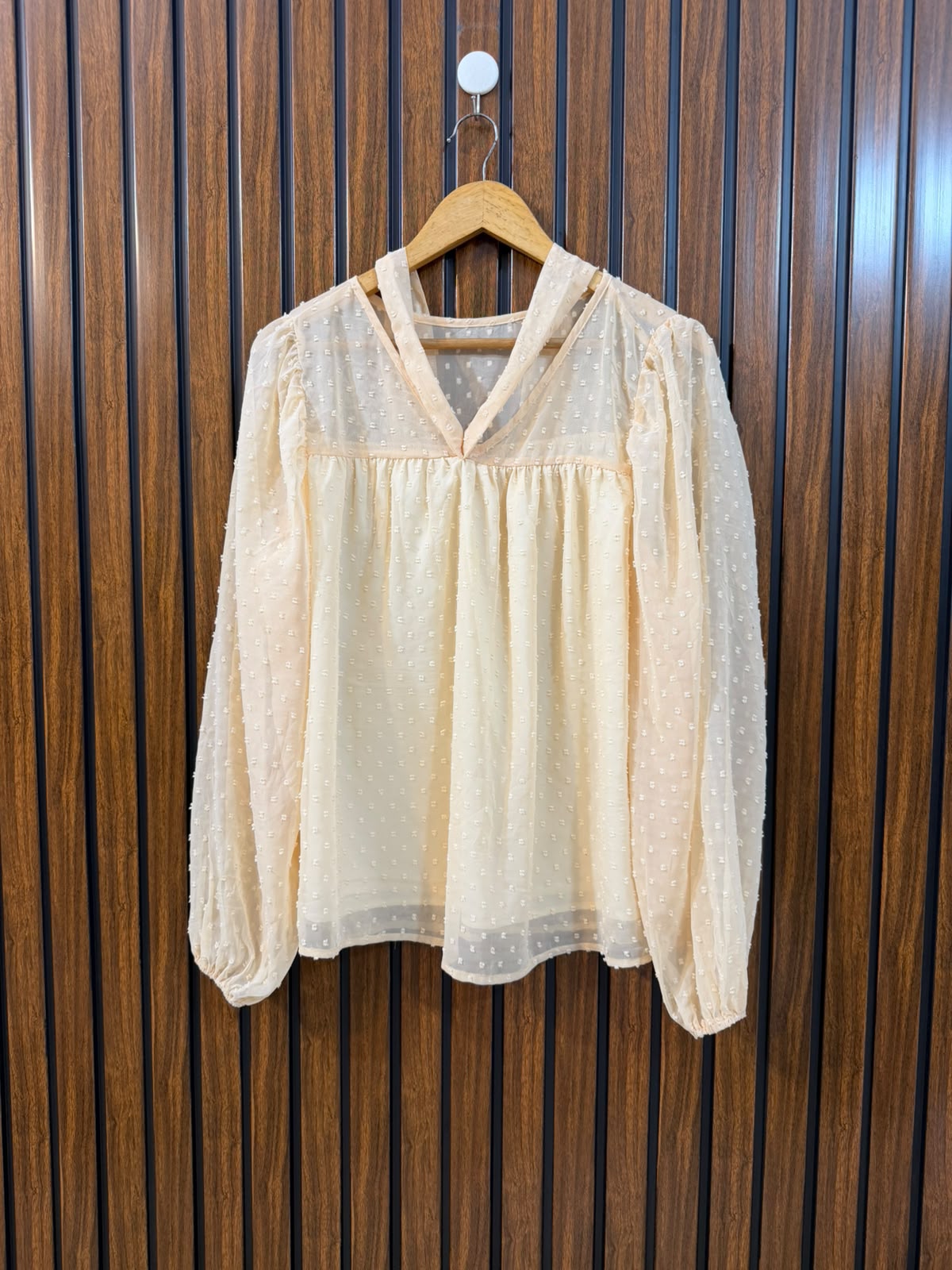 Chest 20  Lenght 24  Fabric Chiffon Branded Western Full Sleeve Top for Women