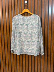 Chest 17  Lenght 24  Fabric Chiffon Western Women's Designer Full Sleeve Top