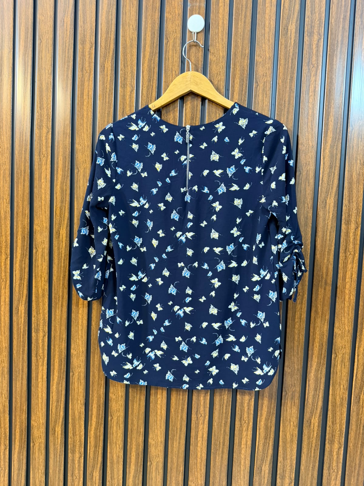 Chest 17  Lenght 21 To 23  Fabric Chiffon Western Women's Essential Full Sleeve Top