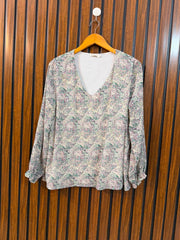 Chest 17  Lenght 24  Fabric Chiffon Western Women's Designer Full Sleeve Top
