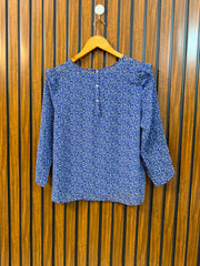 Chest 18  Lenght 21  Fabric Chiffon Western Women's Comfortable Full Sleeve Top