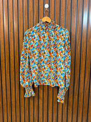 Chest 21  Lenght 22  Fabric Silk Western Women's Contemporary Full Sleeve Top