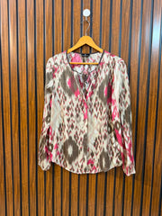Chest 19  Lenght 25  Fabric Silk Women's Full Sleeve Top Western Collection