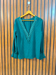 Chest 19  Lenght 23  Fabric Rayon Women's Western Lifestyle Full Sleeve Top