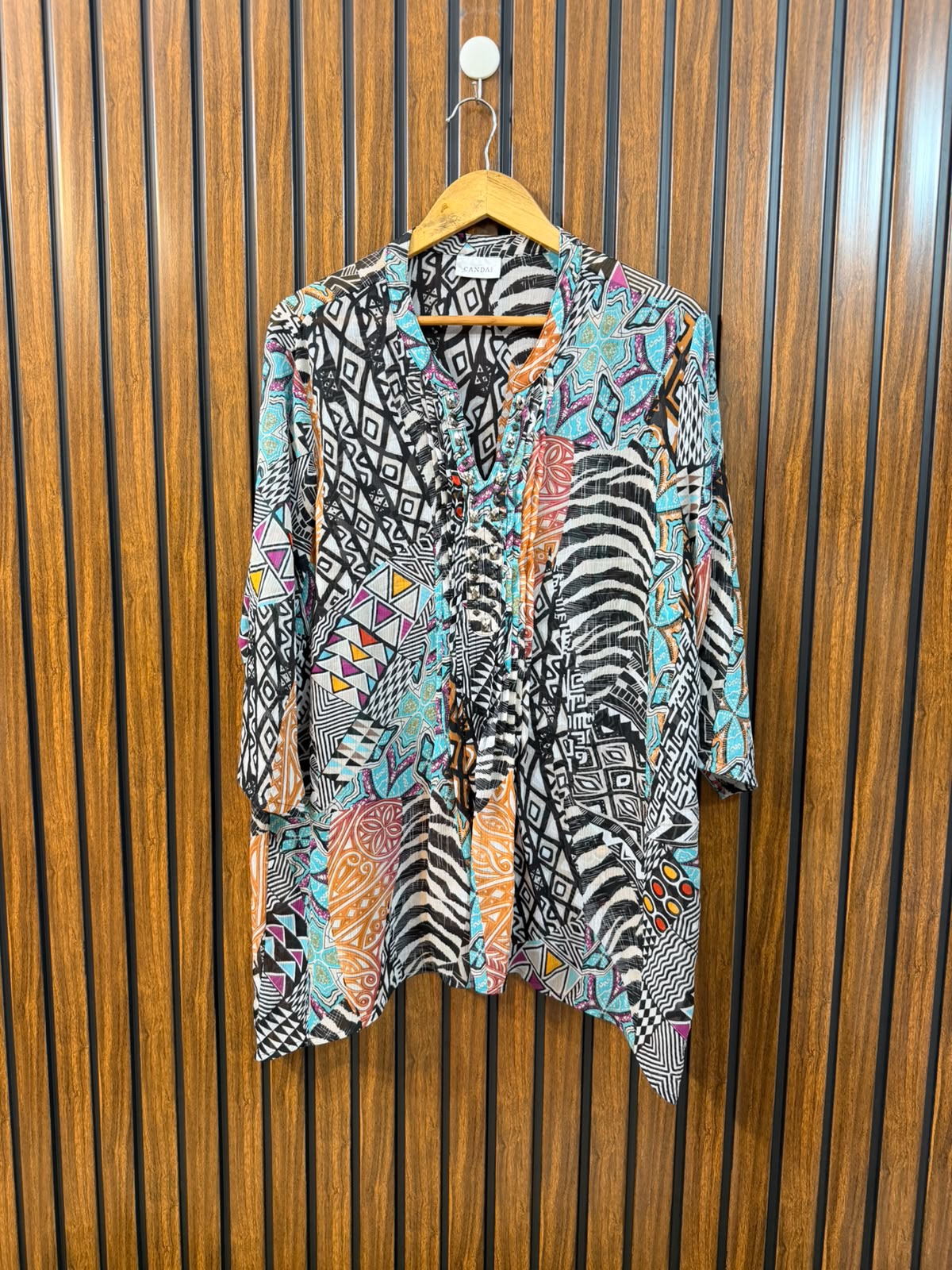 Chest 23  Length 29  Fabric Chiffon Western Women's Chic Full Sleeve Top