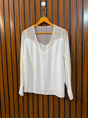 Chest 20  Length 23.5  Fabric Net And Rayon Women's Western Modern Fashion Top