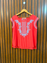 Chest 20  Lenght 23  Fabric linen Elegant Women's Sleeveless Top