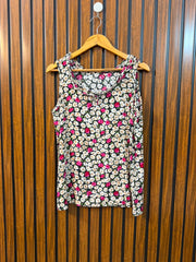 Chest 19  Lenght 25  Fabric linen Women's Casual Sleeveless Top