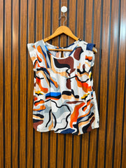 Chest 17  Lenght 21.5  Fabric linen Women's Exclusive Sleeveless Top