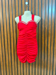 Chest 17  Length 27  Fabric Silk Jersey Trendy Women's Party Wear Mini Dress