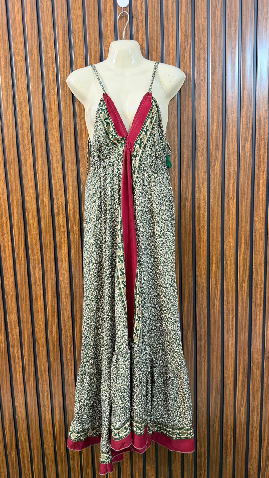 Chest 19  Length 54  Fabric Cotton Silk Imported Women's Long Maxi