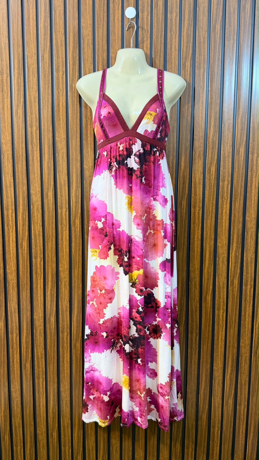 Chest 20  Length 52  Fabric Silk Jersey Branded Women's Long Maxi Dress