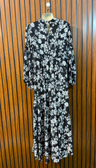 Chest 18  Length 53  Fabric Cotton Silk Women's Fashion Long Maxi
