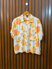 Chest 20  Length 22  Fabric Linen Women's Casual Half Sleeve Top