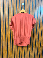 Chest 18  Length 22  Fabric Linen Western Women's Half Sleeve Top