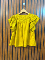 Chest 20  Length 22  Fabric Cotton Women's Modern Half Sleeve Top