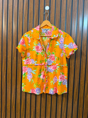 Chest 20  Length 22.5  Fabric Cotton Women's Stylish Half Sleeve Top