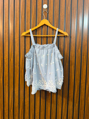 Chest 18  Length 21  Fabric Linen Women's New Arrival Top