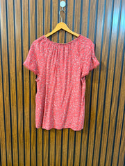 Chest 21  Length 25  Fabric Linen Women's Timeless Half Sleeve Top