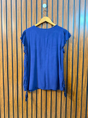 Chest 19  Length 24  Fabric Linen Women's Modern Fashion Top