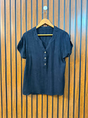 Chest 19   Length 24 To 25  Fabric Linen Women's Designer Half Sleeve Top