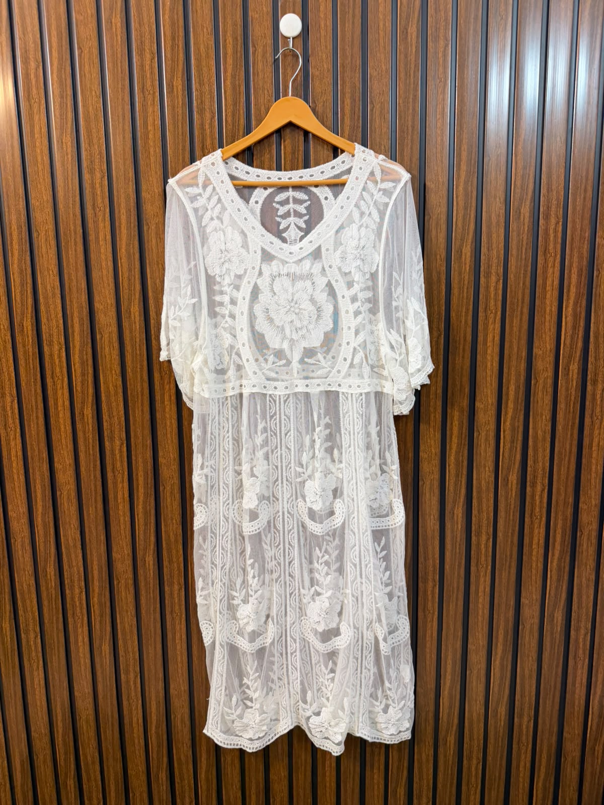 Chest 21  Length 35  Fabric Net Fashion Women's Long Top