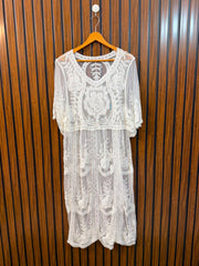 Chest 21  Length 35  Fabric Net Fashion Women's Long Top