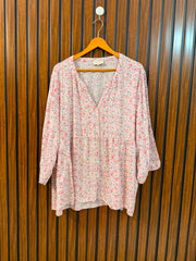 Chest 26  Length 27 To 29  Fabric Linen Elegant Western Branded Women's Full Sleeve Top