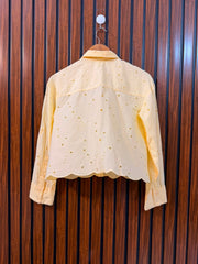 Chest 17  Length 18  Fabric Cotton Modern Western Women's Full Sleeve Top