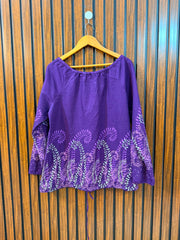 Chest 20  Length 22  Fabric Cotton Silk Smart Western Women's Full Sleeve Top