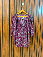 Chest 22  Length 26  Fabric Linen Women's Signature Western Full Sleeve Top