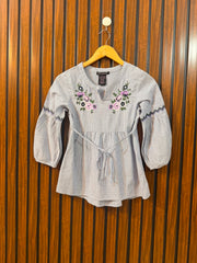 Chest 16  Length 21  Fabric Cotton Western Women's Designer Full Sleeve Top